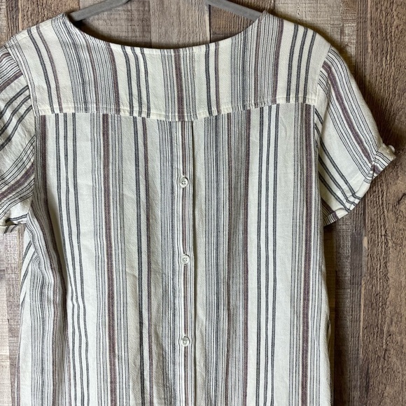 Cloth & Stone Striped Linen Blend Shift Dress - Picture 3 of 5